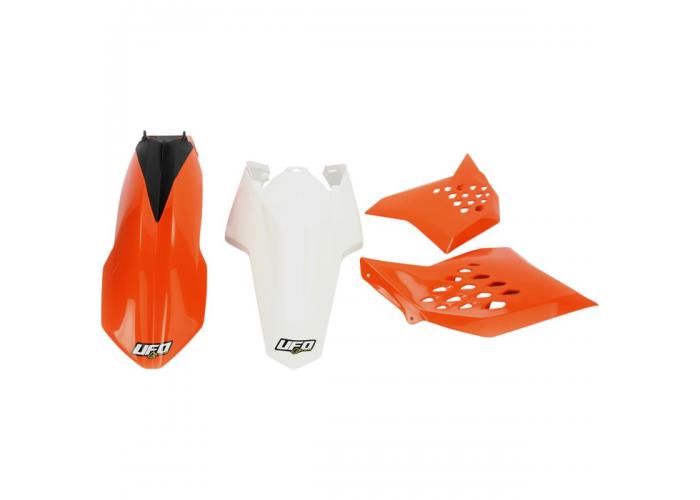 Kit plastice KTM EXC 2011, portocaliu/alb, culoare OEM