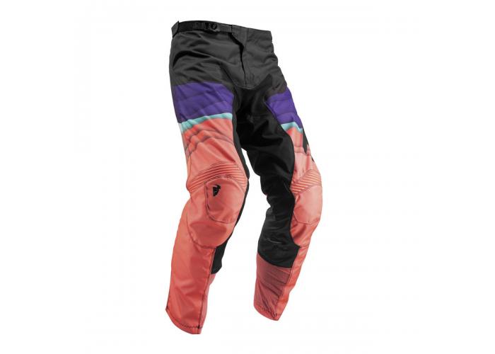 Pantaloni motocross dame Thor Pulse Depths negru/coral marime 7/8