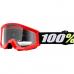 Ochelari copii ATV/cross 100%  Strata Mini Grom Red, sticla clara