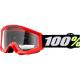 Ochelari copii ATV/cross 100%  Strata Mini Grom Red, sticla clara