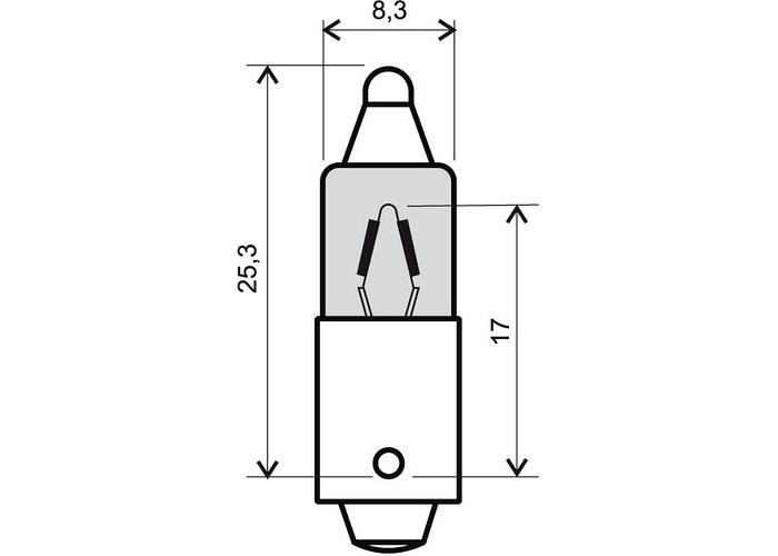 Bec alb semnalizare 12V23W 180gr