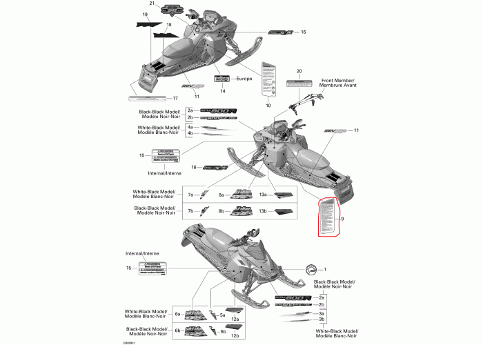 Abtibild avertizare/securitate Ski Doo nr.9