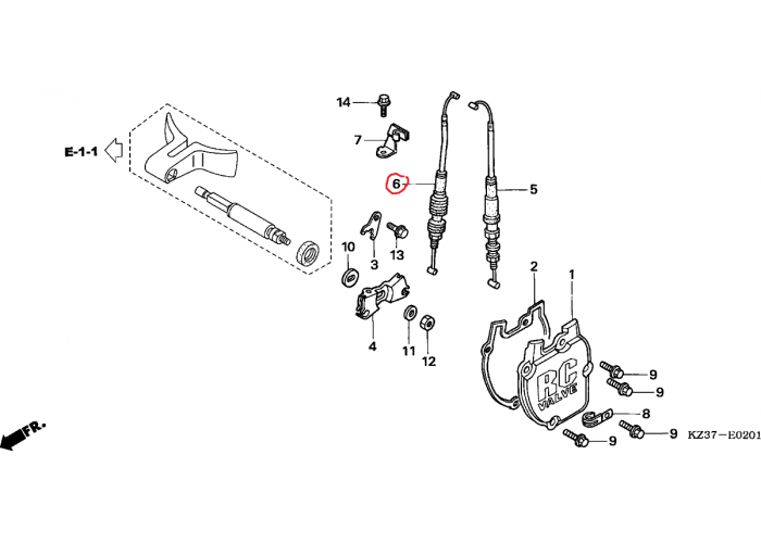 Cablu power valve 2002 Honda CR250R #6