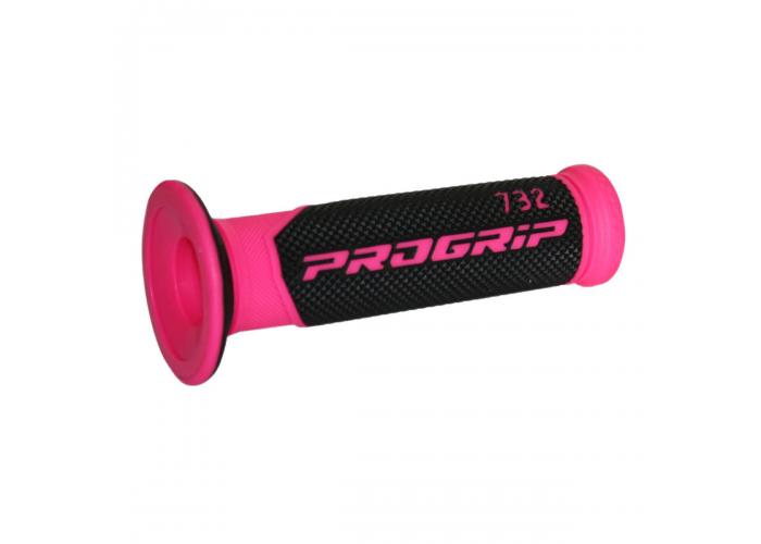 Mansoane  Progrip 732- capat inchis; ghidon 22mm;  L 125mm Culoare Negru/Roz fosforescent