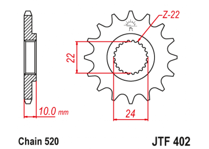 Pinion fata 520 Z16