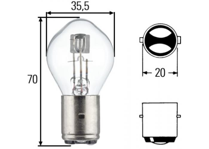 Bec far para (BA20D) 12V 25/25W