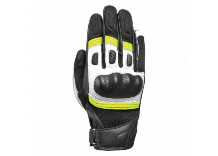 Manusi piele Oxford Glove RP-6S, negru/alb/fluo, L