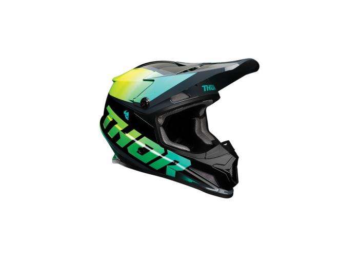 Casca Atv/Cross Thor Sector Fader, turcoaz/fluo, marime XS