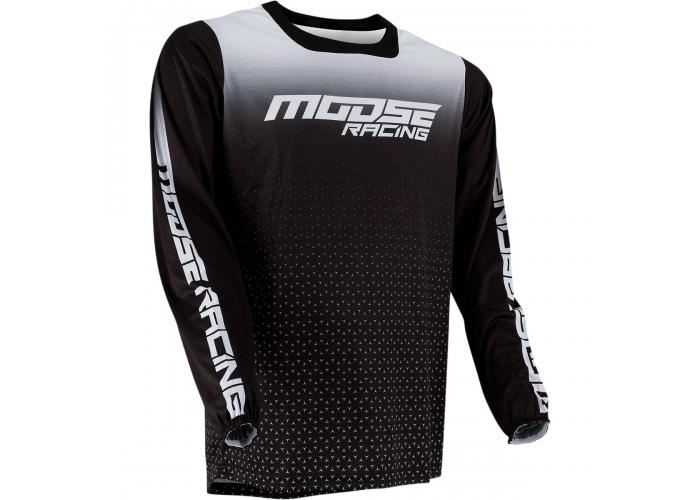 Tricou motocross Moose Racing M1 culoare Negru/Alb marime L