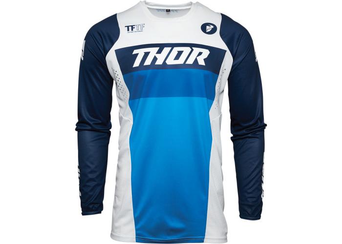 Tricou THOR Pulse Racer, Alb/Albastru, M