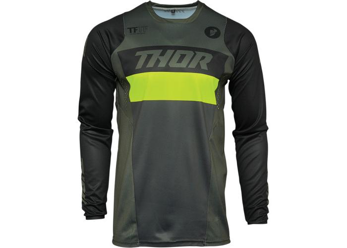 Tricou THOR Pulse Racer, Negru/Army, S