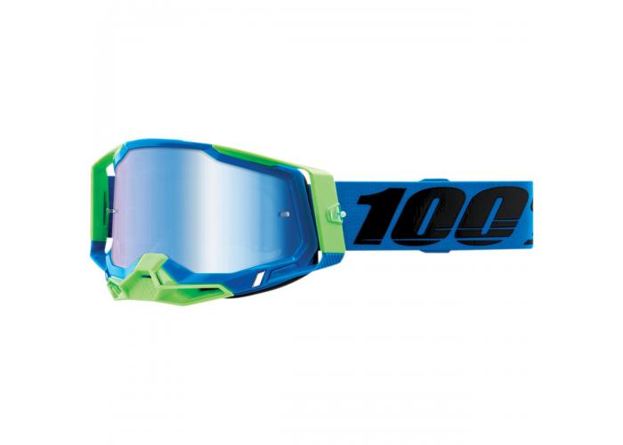 Ochelari cross/atv 100% Racecraft 2 Fremont lentila oglinda albastra culoare rama albastru/verde