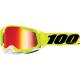 Ochelari cross/atv 100% Racecraft 2 Yellow lentila oglinda rosie culoare rama verde/alb