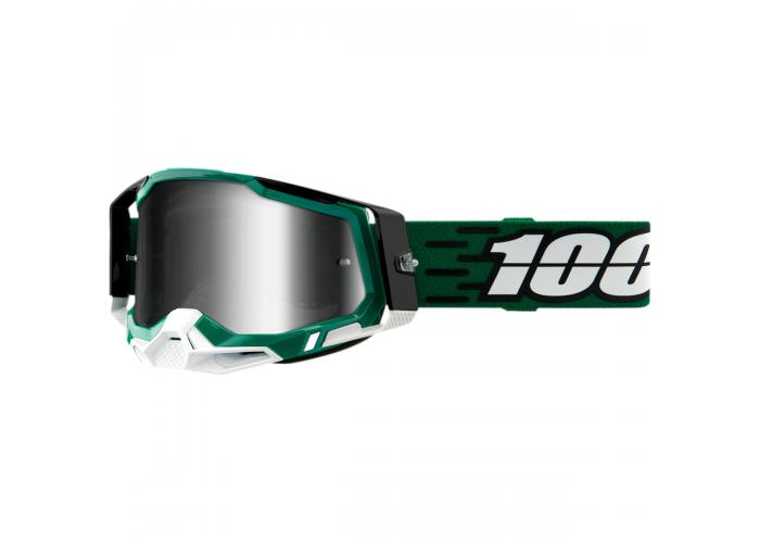 Ochelari cross/atv 100% Racecraft 2 Milori lentila oglinda silver culoare rama verde/alb