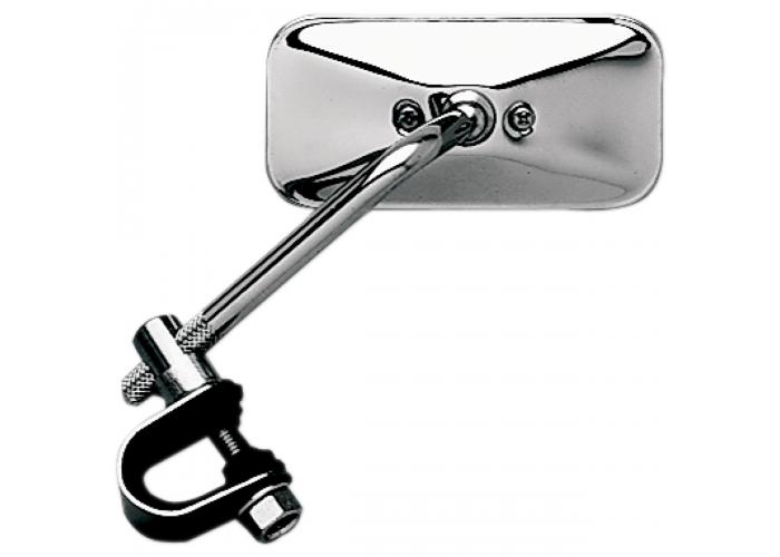 Oglinda moto Rectangulara CLAMP-ON, culoare crom