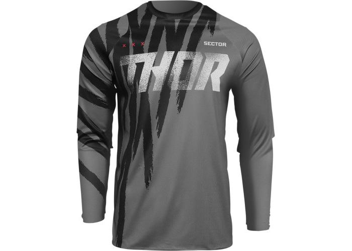 Tricou atv/cross Thor Sector Minimal, culoare gri/negru, marime 4XL