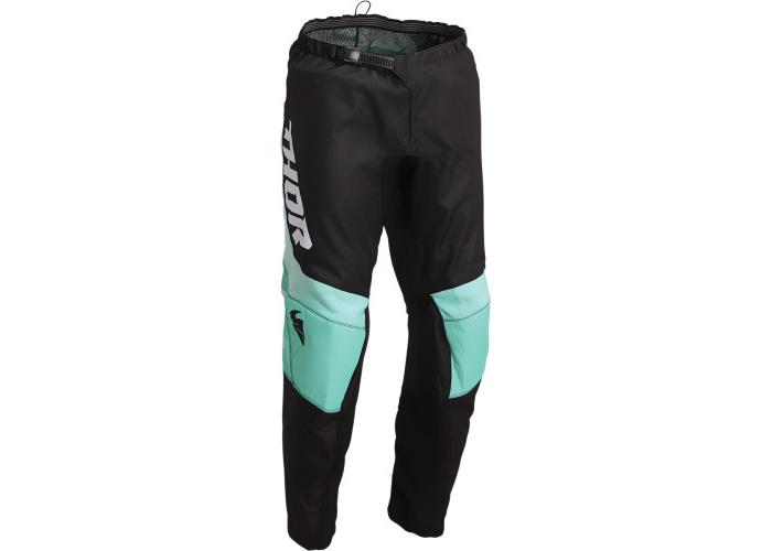 Pantaloni atv/cross copii Thor Sector Chev, culoare negru/menta, marime 18