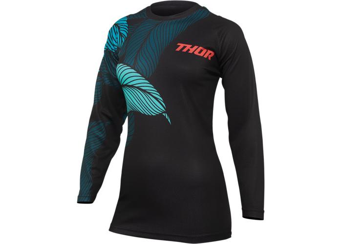 Tricou atv/cross dama Thor Pulse Racewear Urth, culoare negru/turcoaz, marime S