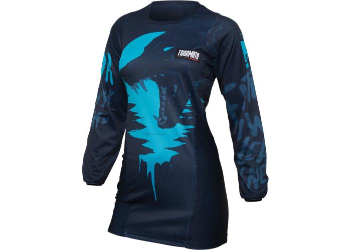 Tricou atv/cross dama Thor Pulse Racewear Counting Sheep, culoare bleumarin/turcoaz, marime XL