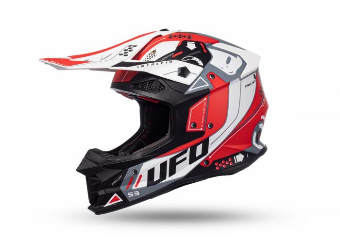 Casca enduro/ATV Ufo Intrepid, culoare negru/rosu/alb mat, marimea XL