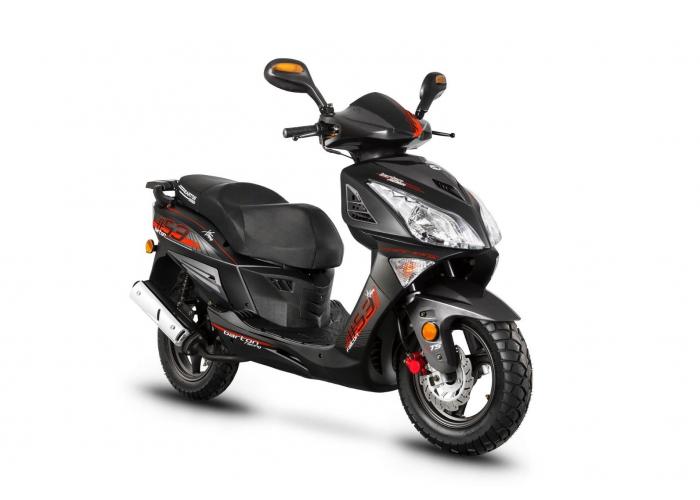 Scuter Barton Falcon 50cc, culoare negru/rosu