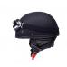 Casca moto Brain Cap cu ochelari, din imitatie piele, marime S, culoare negru mat