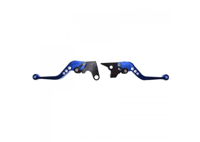 Set leviere frana si ambreiaj, ajustabile, pentru Yamaha FZ,MT,XJ,XSR, culoare albastru