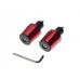 Set 2 capeti ghidon conici, pentru motociclete, culoare rosu, diametru guma 17.7mm