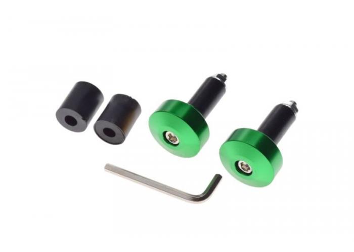 Set 2 capeti ghidon drepti, pentru motociclete, culoare verde, diametru cauciuc 13mm