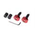 Set 2 capeti ghidon drepti, pentru motociclete, culoare rosu, diametru cauciuc 13mm