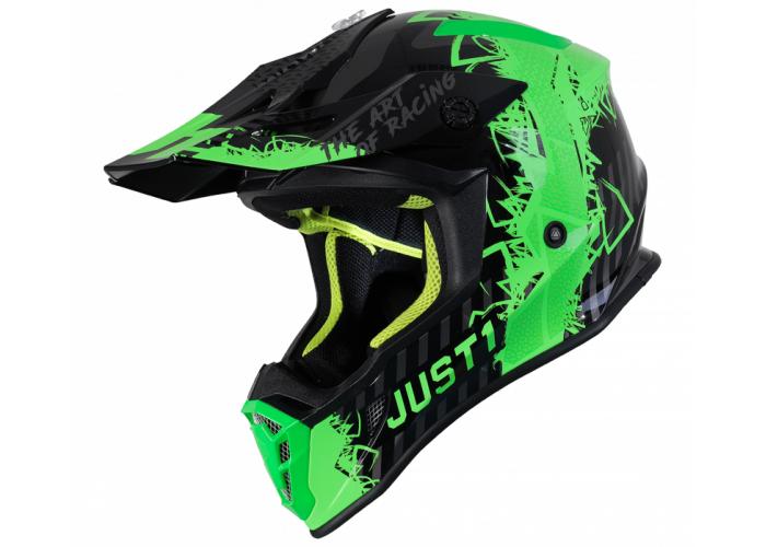 Casca motocross/atv JUST1 J38, culoare verde/galben fluo, marime XL