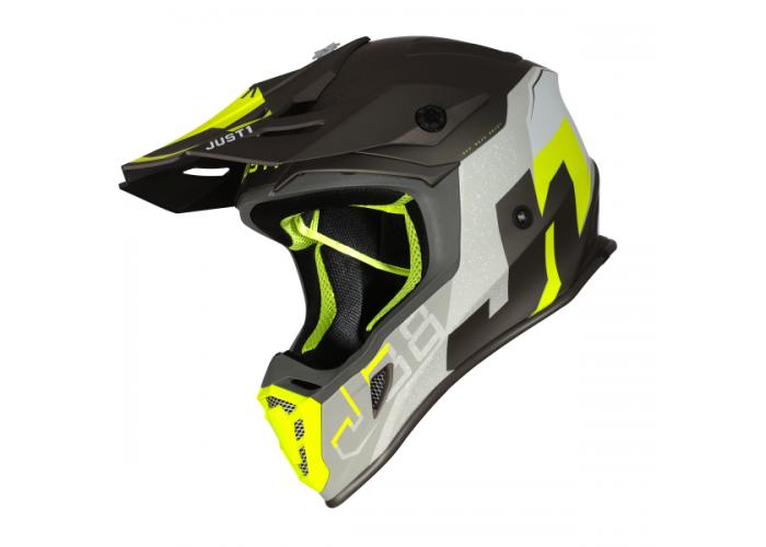 Casca motocross/atv JUST1 J38 Korner, culoare negru/galben fluo, marime XS