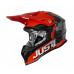 Casca motocross/atv JUST1 J39 Kinetic Camo, culoare gri/rosu/portocaliu fluo, marime L