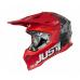 Casca motocross/atv JUST1 J39 Kinetic Camo, culoare gri/rosu, marime M