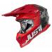 Casca motocross/atv JUST1 J39 Kinetic Camo, culoare gri/rosu, marime M