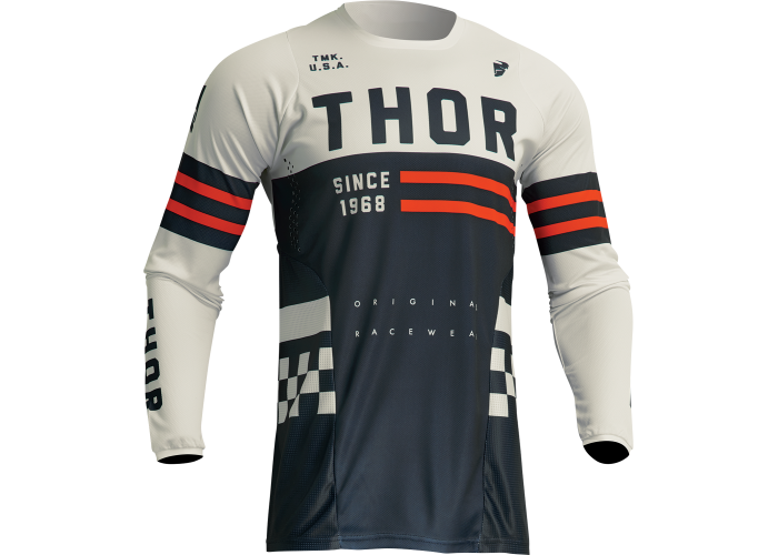 Tricou motocross/enduro Thor Pulse Combat, culoare belumarin/alb, marime M