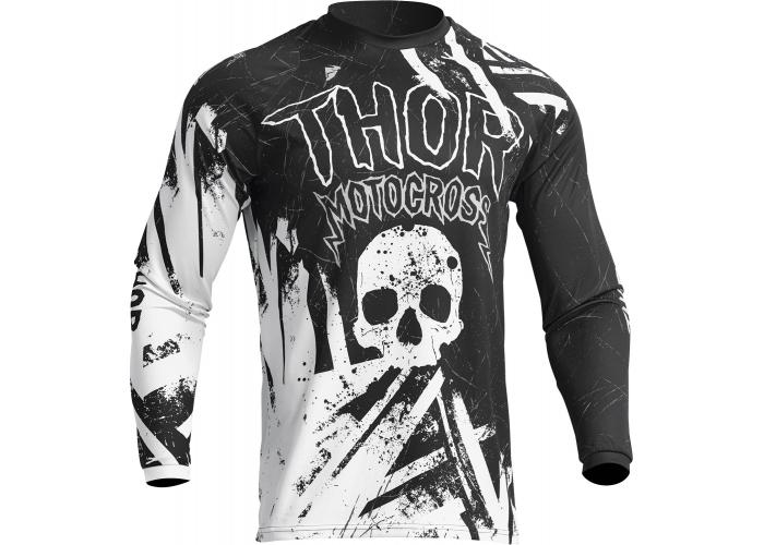 Tricou atv/cross copii Thor Sector Gnar, culoare negru/alb, marime XS