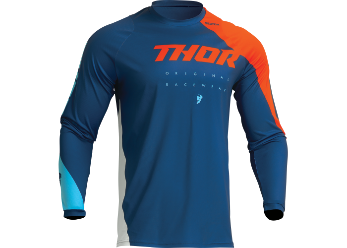 Tricou atv/cross copii Thor Sector Edge, culoare bleumarin/rosu, marime 2XS