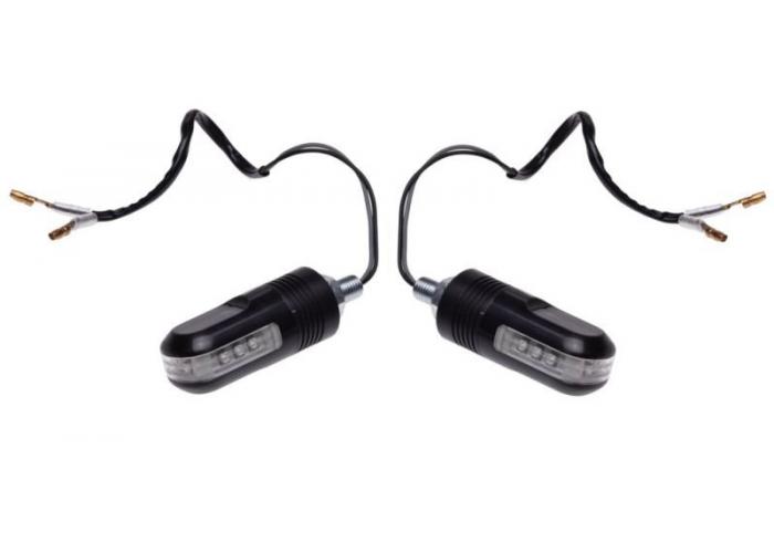 Set 2 semnalizari cu LED, model curbat, carcasa plastic, culoare negru