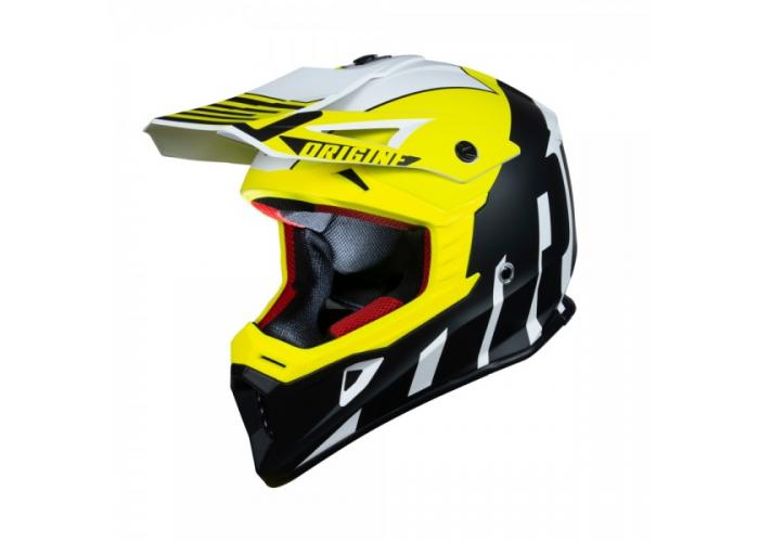 Casca motocross Origine Hero Thunder Fluo, culoare galben/negru/alb mat, marime M