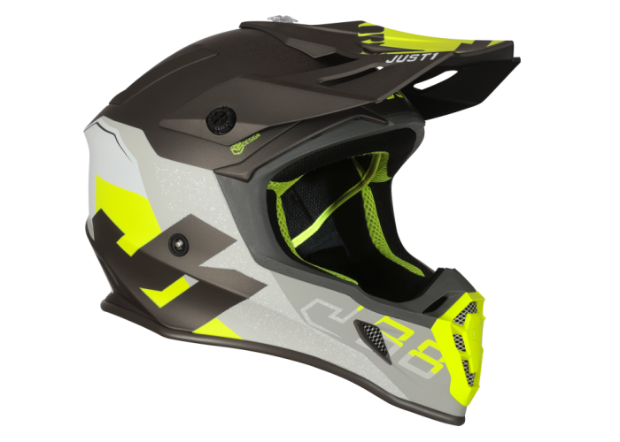 Casca motocross/atv Just1 J38 Korner, culoare galben fluo/titanium, marime XL