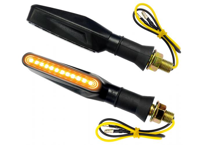 Set 2 semnalizari moto MRT-099, LED (9 diode), culoare negru, (E- mark)