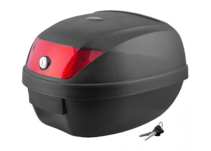 Cutie spate motociclete Moretti MR-807, 28 L, culaore negru, reflector rosu