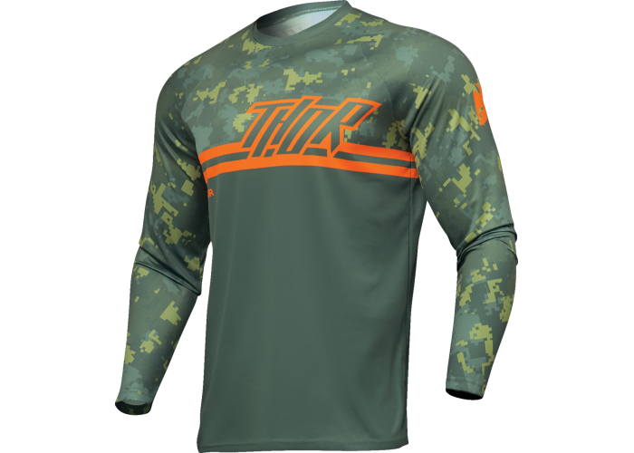 Tricou atv/cross Thor Sector Digi Camo, culoare verde/camo, marime 4XL