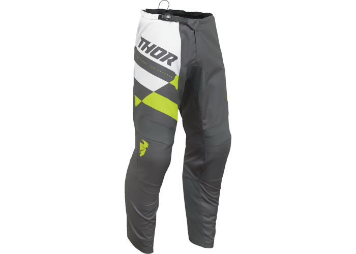 Pantaloni atv/cross copii Thor Sector Checker, culoare gri/verde, marime 26