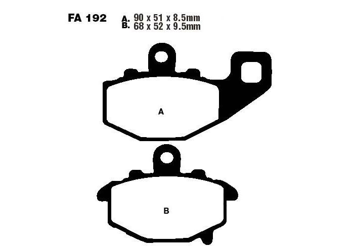 Placute de frana FA192, Standard, EBC