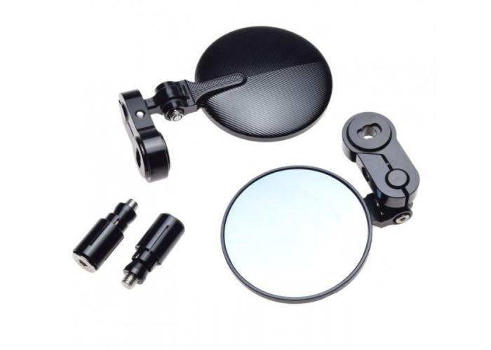 Set 2 oglinzi Piaggio, Vespa, montaj capat ghidon, culoare negru