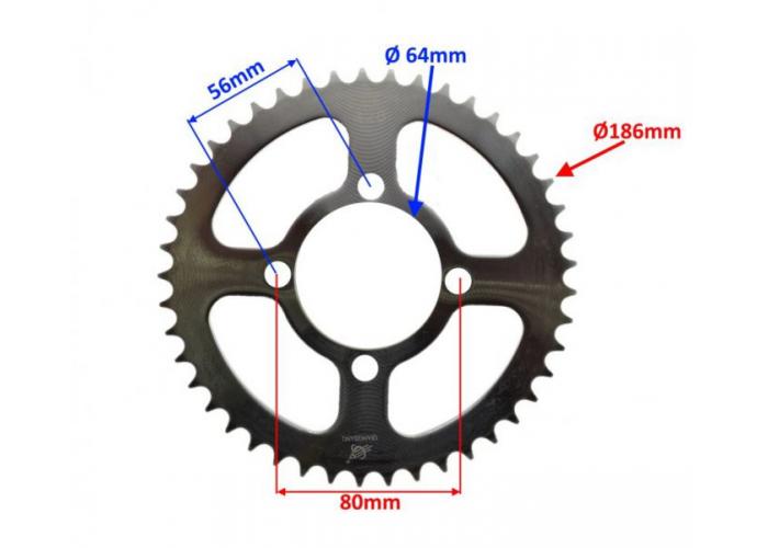 Pinion spate, 45 dinti, pas 428 Py-5