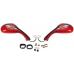 Set 2 oglinzi moto/atv/scuter, cu semnalizari, filet M8, culoare rosu