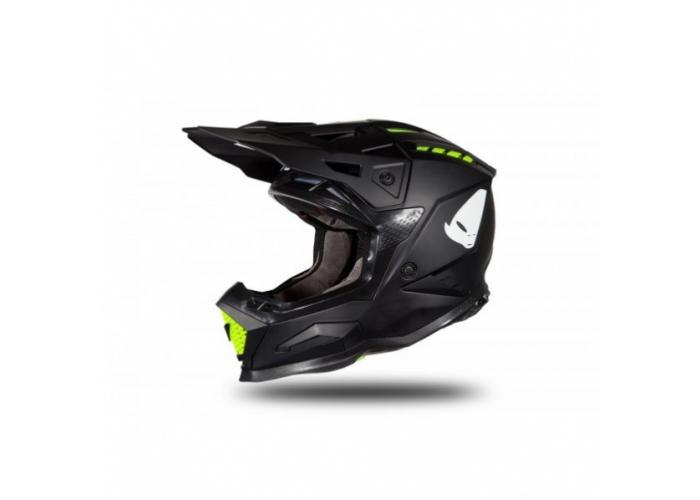 Casca motocross/enduro Ufo Plast Echus, fibra de sticla, culoare negru mat, marime L